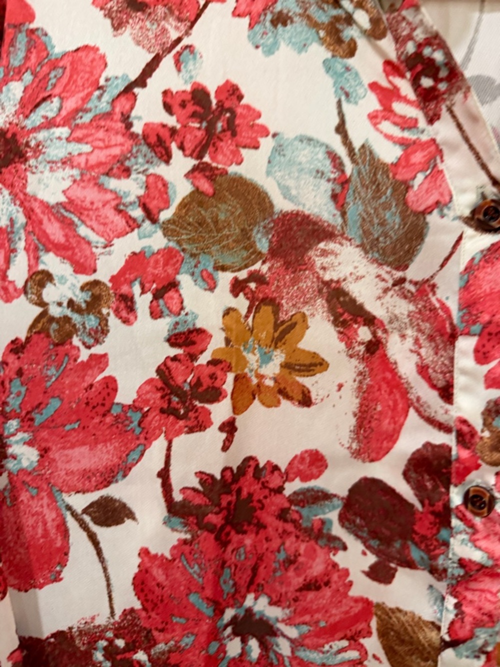 Floral Button-Up Tunic and Pants Set in Coral Floral - Picture 5 of 11
